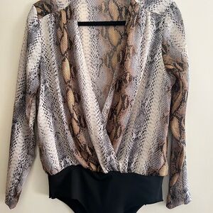 Zara Multicolor Snakeskin Bodysuit